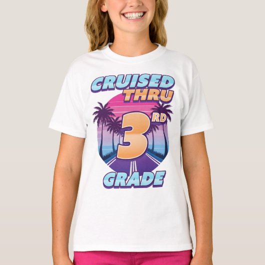 Cruised Thru 3rd Grade Afstuderen Girl's T-shirt (Voorkant)