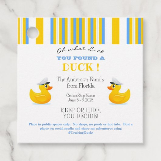 Cruiseduck Bedankjes Labels (Voorkant)