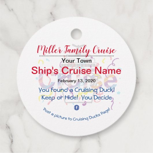 Cruiseduck Bedankjes Labels (Achterkant)