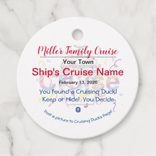 Cruiseduck Bedankjes Labels (Voorkant)