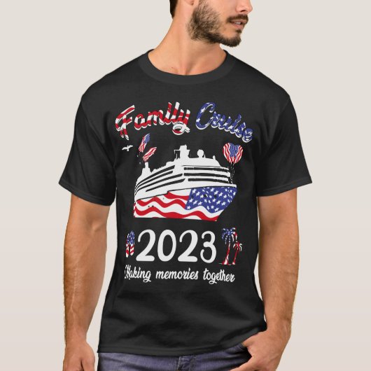 Cruisefamilie 2023 4 juli cruiseschip t-shirt (Voorkant)