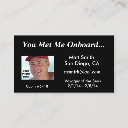 Cruisekaart Contactkaartje (Voorkant)