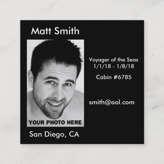 Cruisekaart Vierkante Visitekaartje (Voorkant)