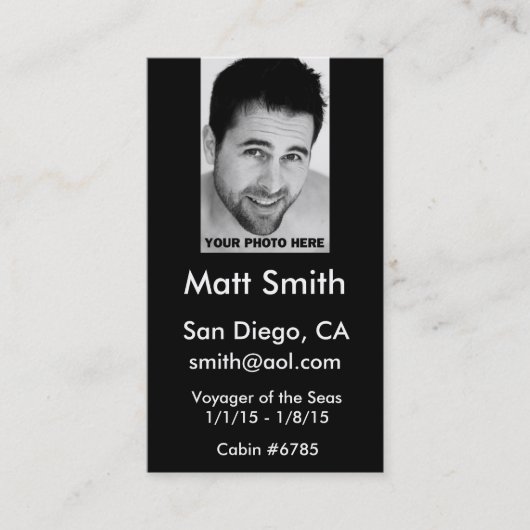 Cruisekaart Visitekaartje (Voorkant)