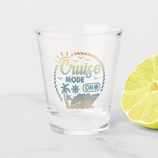 Cruisemodus op 2025 Cruiseschip Shot Glass Shot Glas (Voorkant)