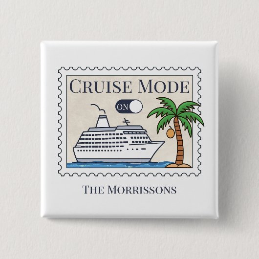 Cruisemodus op gepersonaliseerd vierkante button 5,1 cm (Voorkant)