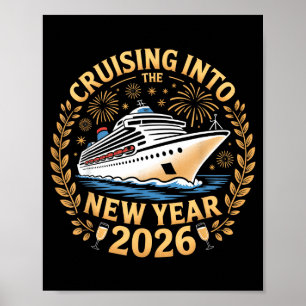 Cruisen het nieuwe jaar 2026 in Gelukkig Nieuwjaar Poster