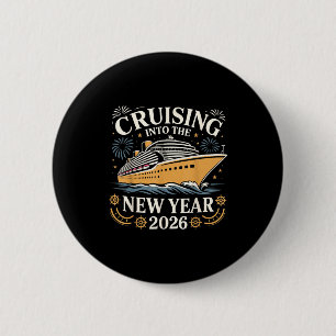 Cruisen het nieuwe jaar 2026 in T-shirt voor feest Ronde Button 5,7 Cm
