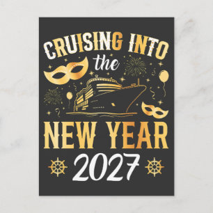 Cruisen het nieuwe jaar 2027 in briefkaart