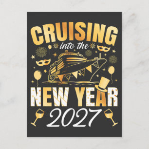 Cruisen het nieuwe jaar 2027 in briefkaart