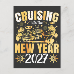 Cruisen het nieuwe jaar 2027 in briefkaart