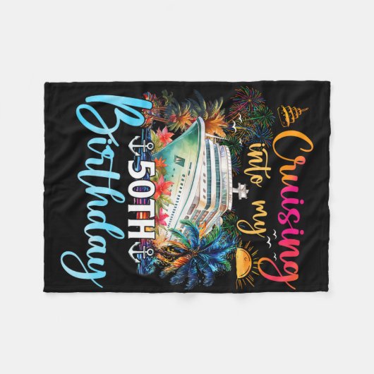 Cruisen in mijn 50ste verjaardag familie cruise 50 fleece deken (Voorkant (Horizontaal))