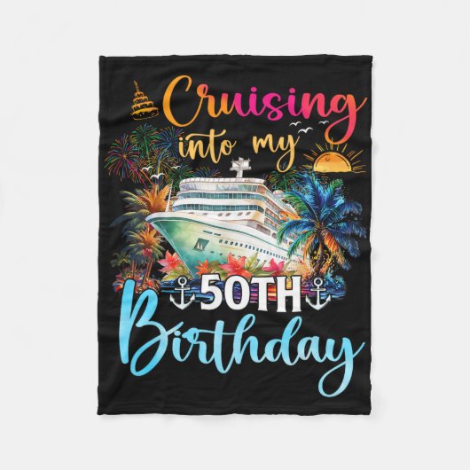 Cruisen in mijn 50ste verjaardag familie cruise 50 fleece deken (Voorkant)