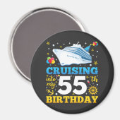 Cruisen in mijn 55 verjaardagsfeestje cirkel magneet (Voorkant / Achterkant)