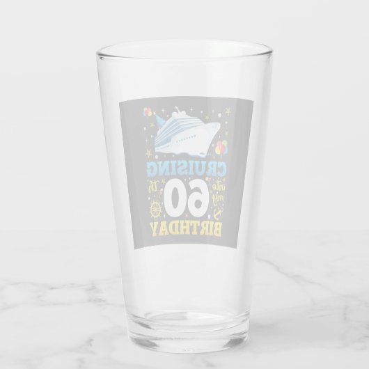Cruisen in mijn 60 verjaardagsfeestje Drink Glas (Achterkant)