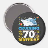 Cruisen in mijn 70 verjaardagsfeestje cirkel magneet (Voorkant / Achterkant)