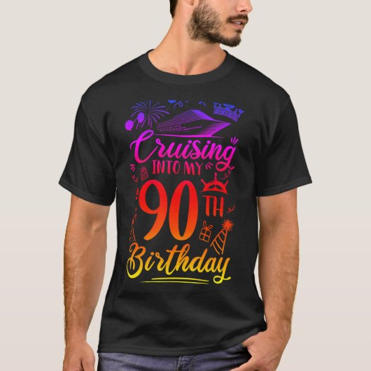 Cruisen in mijn 90 jaar oude verjaardag cruise 90t t-shirt (Voorkant)