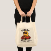 Cruisen met mijn kuikens - Quirky Chick Canvas tas (Voorkant (product))