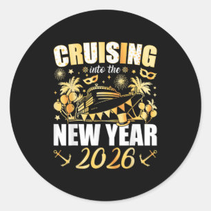 Cruisen naar 2026 New Years Eve Party is gunstig v Ronde Sticker