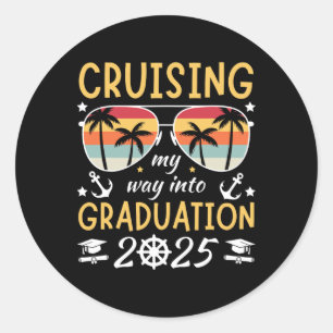 Cruisen naar Afstuderen Trip Cruise 2025 S Ronde Sticker