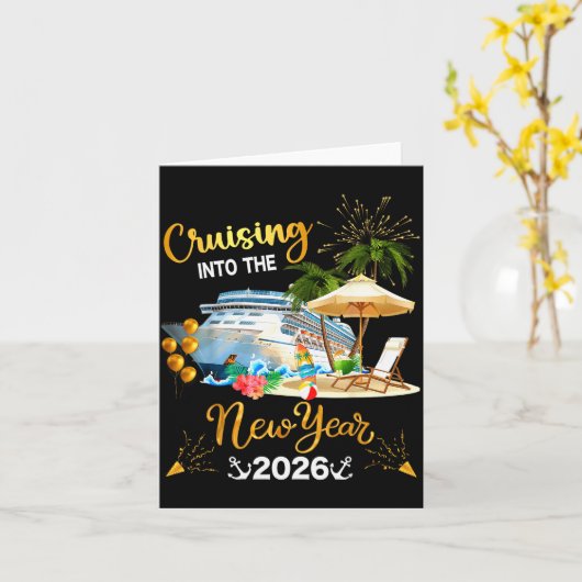 Cruisen naar het nieuwe jaar 2026 kaart (Gele Bloem)