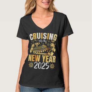 Cruisen naar het nieuwe jaar Cruise 2025 Vrouwen V T-shirt