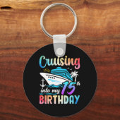 Cruisen naar mijn 15e verjaardag 15 jaar oude gebo sleutelhanger (Voorkant)