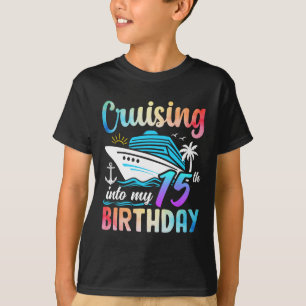 Cruisen naar mijn 15e verjaardag 15 jaar oude gebo t-shirt