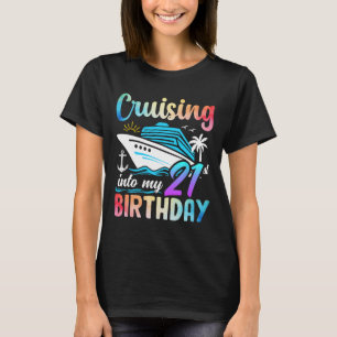 Cruisen naar mijn 21e verjaardag 21 jaar oude gebo t-shirt