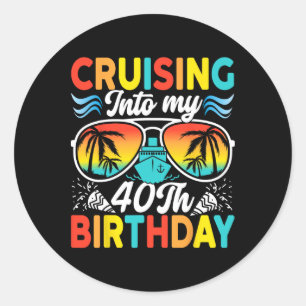 Cruisen naar mijn 40e verjaardag Familie Cruise 40 Ronde Sticker