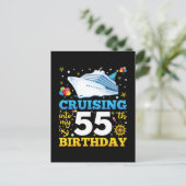 Cruisen naar mijn 55 verjaardagsfeestje briefkaart (Staand voorkant)