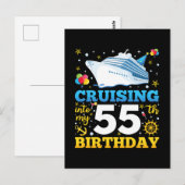 Cruisen naar mijn 55 verjaardagsfeestje briefkaart (Voorkant / Achterkant)