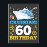 Cruisen naar mijn 60 verjaardagsfeestje briefkaart<br><div class="desc">Cruisen naar mijn 60 jaar verjaardagsfeestje 60e verjaardag Grappig ontwerp Cadeau Standaard ansichtkaart Klassieke Collectie.</div>