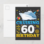 Cruisen naar mijn 60 verjaardagsfeestje briefkaart (Voorkant / Achterkant)