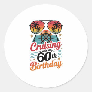 Cruisen naar mijn 60ste verjaardag ronde sticker
