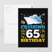 Cruisen naar mijn 65e verjaardagsfeest briefkaart (Voorkant / Achterkant)