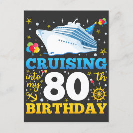 Cruisen naar mijn 80e verjaardagsfeest briefkaart