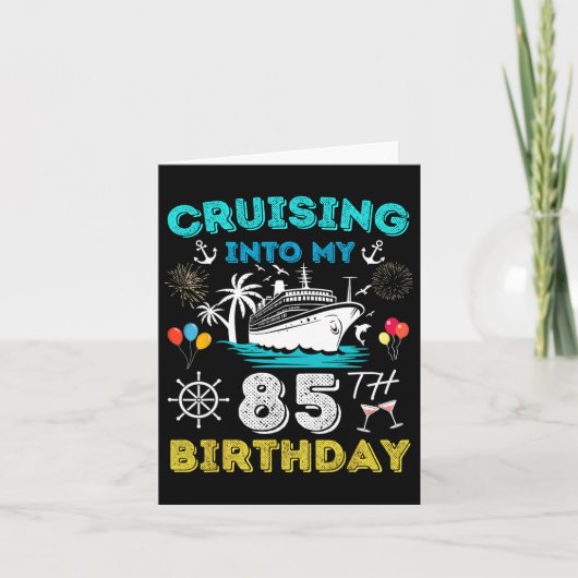 Cruisen naar mijn 85e verjaardag cruise 85 jaar ou kaart (Voorkant)