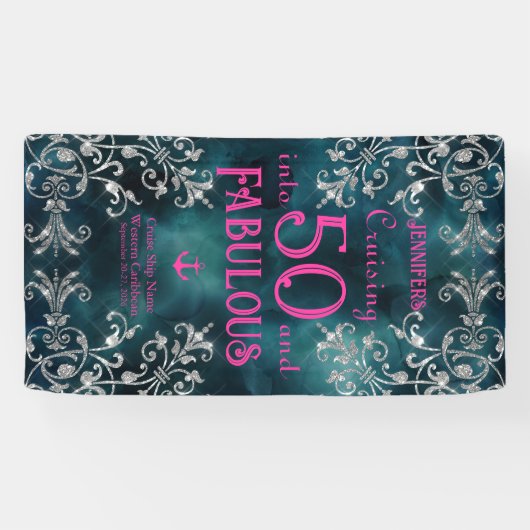 Cruisen naar XX en Fabulous Birthday Cruise Door Spandoek (Horizontaal)