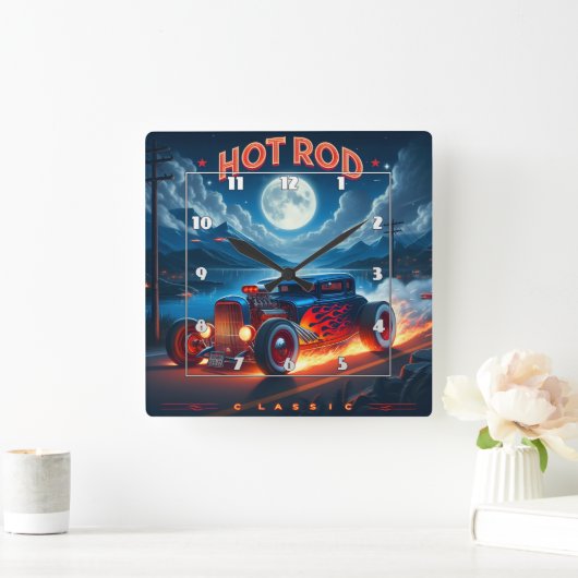 Cruisen onder het maanlicht in een klassieke hot r vierkante klok (Huis)