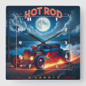 Cruisen onder het maanlicht in een klassieke hot r vierkante klok (Voorkant)