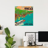 Cruisen op de Wolga rivier, Sovjet-Unie reizen Poster (Thuiskantoor)