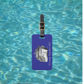 Cruisen samen Blauw Personaliseren Bagagelabel