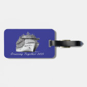 Cruisen samen Blauw Personaliseren Bagagelabel (Achterkant horizontaal)