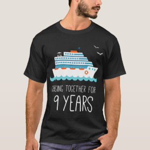 Cruisen samen voor 9 jaar bruiloft Jubileum T-shirt