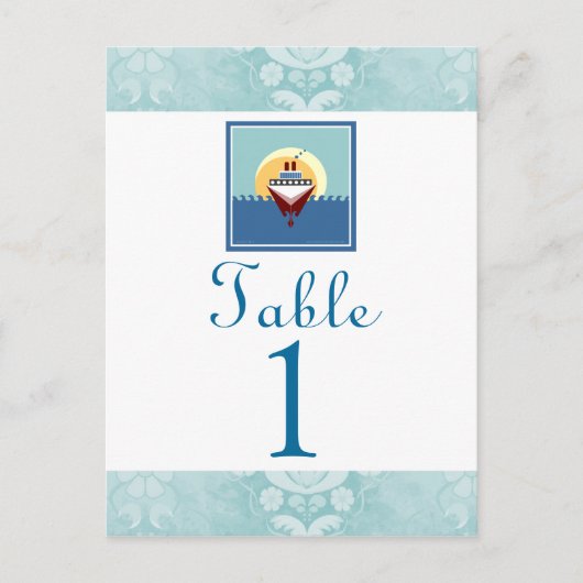 Cruisepartijthema Blauwe tabelkaart Briefkaart (Voorkant)