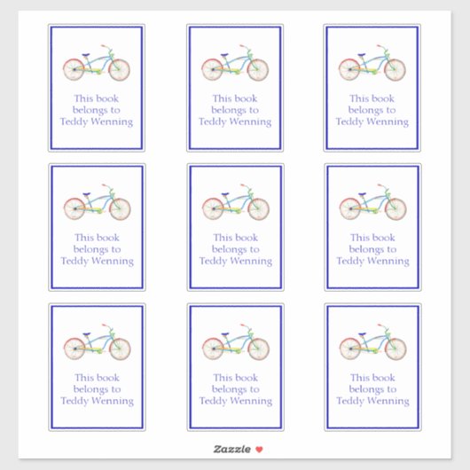 Cruiser Bike Bookplaat Sticker (Vel)