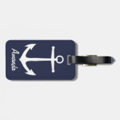Cruiser for Life White Anchor & Name Bagagelabel (Achterkant horizontaal)