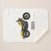 Cruiser motorfiets cartoon illustratie sherpa deken (Voorkant (horizontaal))