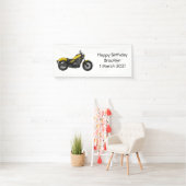 Cruiser motorfiets cartoon illustratie spandoek (Insitu)